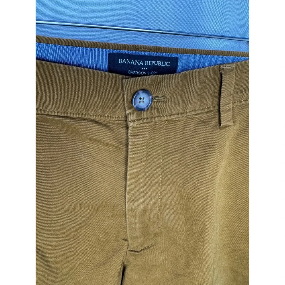 Banana Republic Emerson Shorts Mens 34 Tobacco Brown Chino Cotton Stretch